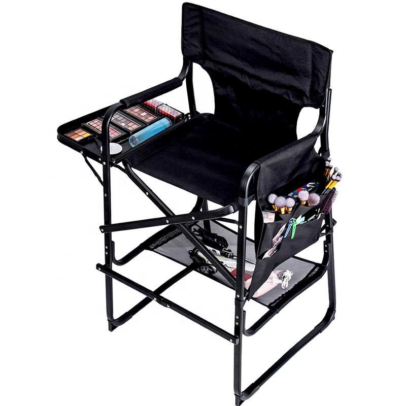 高大导演椅折叠便携式野营椅，化妆师折叠椅带侧